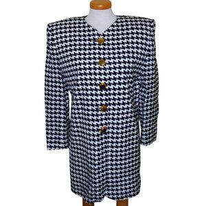Vintage 80's Heritage House Herringbone Long Jacket/Blazer